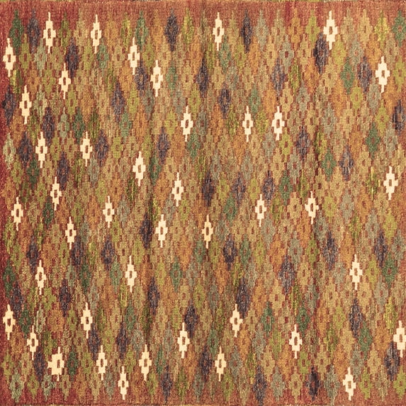 Ahgly Company Indoor Square Southwestern Brown Country Area Rugs, 3' Square
