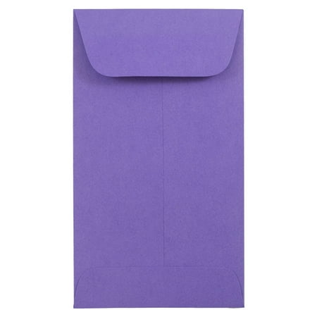 JAM Paper #5.5 Coin Envelopes, 3 1/8 x 5 1/2, Violet, 50/Pack