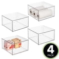 thumbnail image 2 of mDesign Plastic Stackable Kitchen Storage Organizer with Drawer - 4 Pack, Clear, 2 of 9
