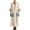 yue866-10-Blue, variant on KHONTS Women's 3/4 Sleeve V-Neck Strip Oversize Linen Maxi Dress Plus Size Loose Long Dresses 10-Blue XL