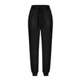 thumbnail image 6 of successthop Velour Sweatsuits for Women Long Sleeve Crewneck and Drawstring Joggers Solid Outfits with Pockets Black XXL, 6 of 9