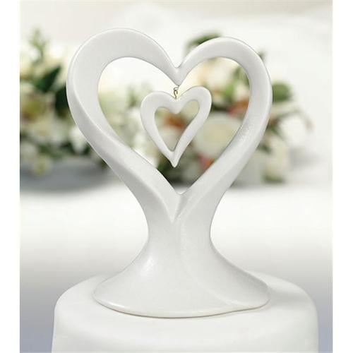 Stylized Heart & Wedding Bands Wedding Cake Topper Weddingstar Romantic 