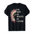 thumbnail image 1 of Camiseta de algodón Orgullo Nativo Americano - Gráfico "No soy tan blanco como parezco", manga corta, cuello redondo - Camiseta informal y elegante para hombre, ideal para uso casual y para deportes d, 1 of 5