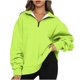 thumbnail image 2 of ICHUANYI Clearance Fashion Women Casual Pure Colour Lapel Neck Long Sleeve Loose T-Shirt Blouse Pullover Tops(Mint Green, XXL) ICHUANYI WER2023081100394, 2 of 6