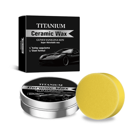 Titanium Ceramic Car Wax - High Gloss Polish & Protectant with Hydrophobic Coat, Scratch & Swirl Mark Remover for Auto Paint, Motorcycle, Truck - Long Lasting Shine & UV Protection (1 Pack)TT