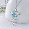 thumbnail image 4 of Dorunmo Dragonfly Cross Necklace 925 Sterling Silver for Women Crystal Dragonfly Gift Forever in My Heart Love Jewelry Gift for Wife Daughter Mother, 4 of 6