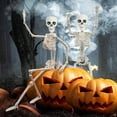 thumbnail image 3 of 5.4FT Halloween Life Size Light-up Skeleton Decor Movable Joints Realistic Full Body Bones Skeleton Prop with Glowing Eyes, 3 of 8