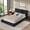 Black, variant on Queen Upholstered Bed Frame, AirFrame Low Profile Cloud Bed, Corduroy Upholstered Headboard, 360° Foam Edging, No Box Spring Needed, Easy Assembly, for Bedroom Guest Room, Black