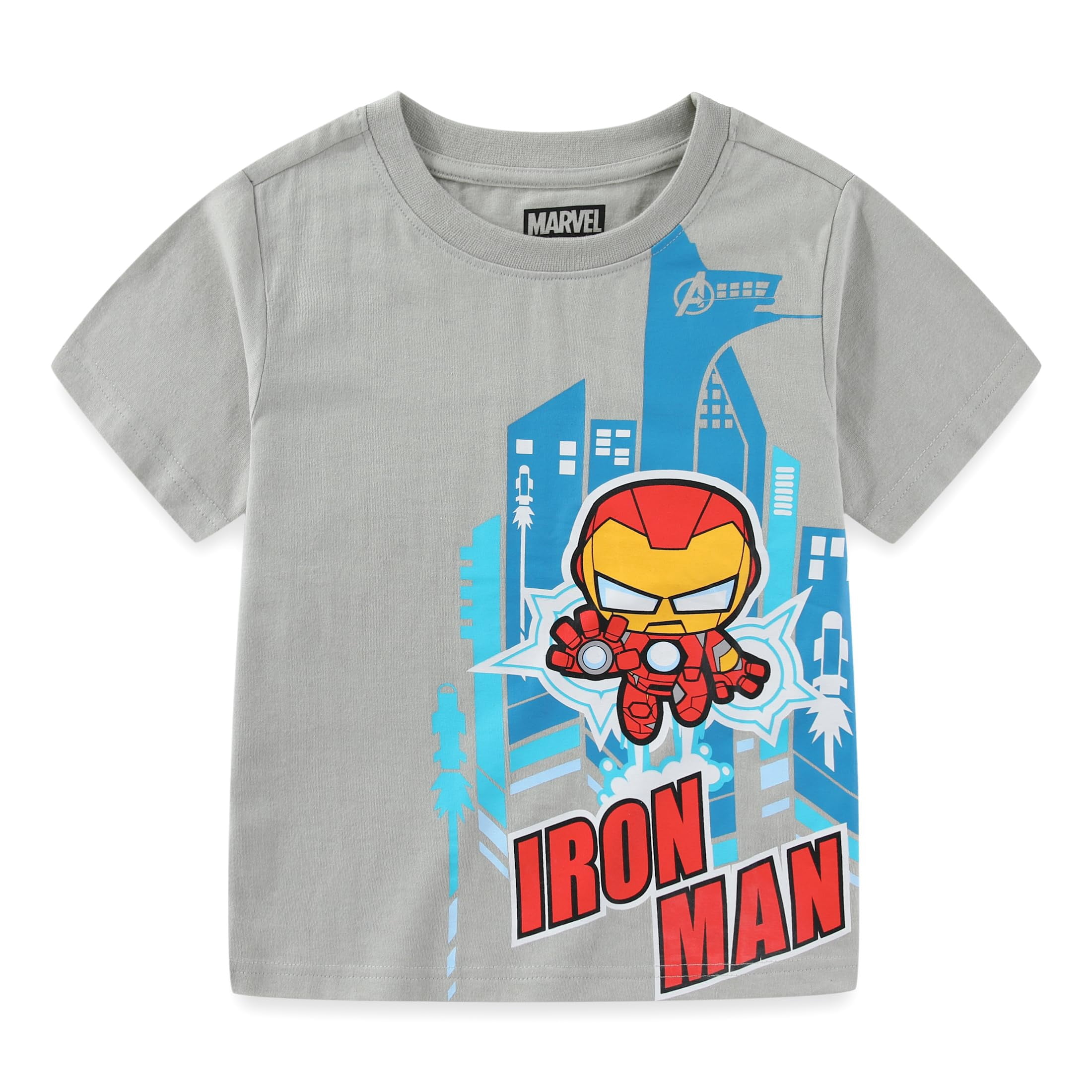 Marvel Avengers Iron Man Spider-Man Captain America Black Panther Short Sleeve T-Shirt (Boys), 4 Pack, Sizes 3T-7
