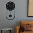 thumbnail image 4 of Reloj de sin tictac silencioso con pilas para decoración Negro Zulema Reloj de pared de péndulo, 4 of 8