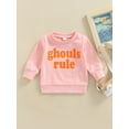 thumbnail image 2 of Franhais Baby Boy's Girl's Sweatshirt, Halloween Long Sleeve Round Neck Letter Printed Warm Loose Tops, 2 of 8