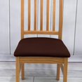 thumbnail image 4 of Dining Room Chair Covers with Ties, Chair Seat Covers, Elastic Stretch Chair Seat Slipcovers Non-Slip for Kitchen Office (2 Pieces,Coffee Color), 4 of 7