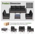 thumbnail image 2 of LazySunsets 6 Piece Outdoor Patio Wicker Conversation Set, Gray Rattan Sectional Sofa with Black Cushions & Coffee Table, 2 of 7