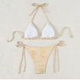 thumbnail image 4 of Two Piece Swimsuits Shiny Bandeau Tie Side Bikini Gold S, 4 of 4