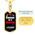 thumbnail image 3 of Lovebird Bird Stainless Steel or 18k Gold Premium Swivel Dog Tag Keychain, 3 of 16