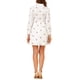 thumbnail image 3 of Vestido de camisa mini floral de manga larga con cuello de solapa y botones para mujer Inspire Chic blanco M, 3 of 7