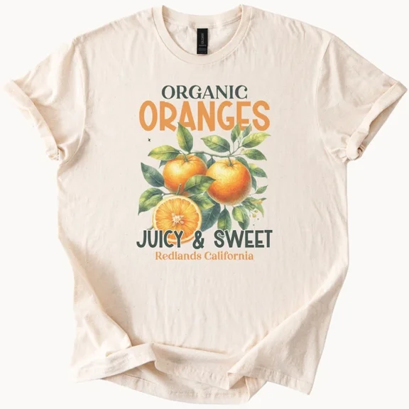 Hot Trending Organic Oranges Tee Juicy Sweet Fruit Graphic T Shirt Design Preview Only
