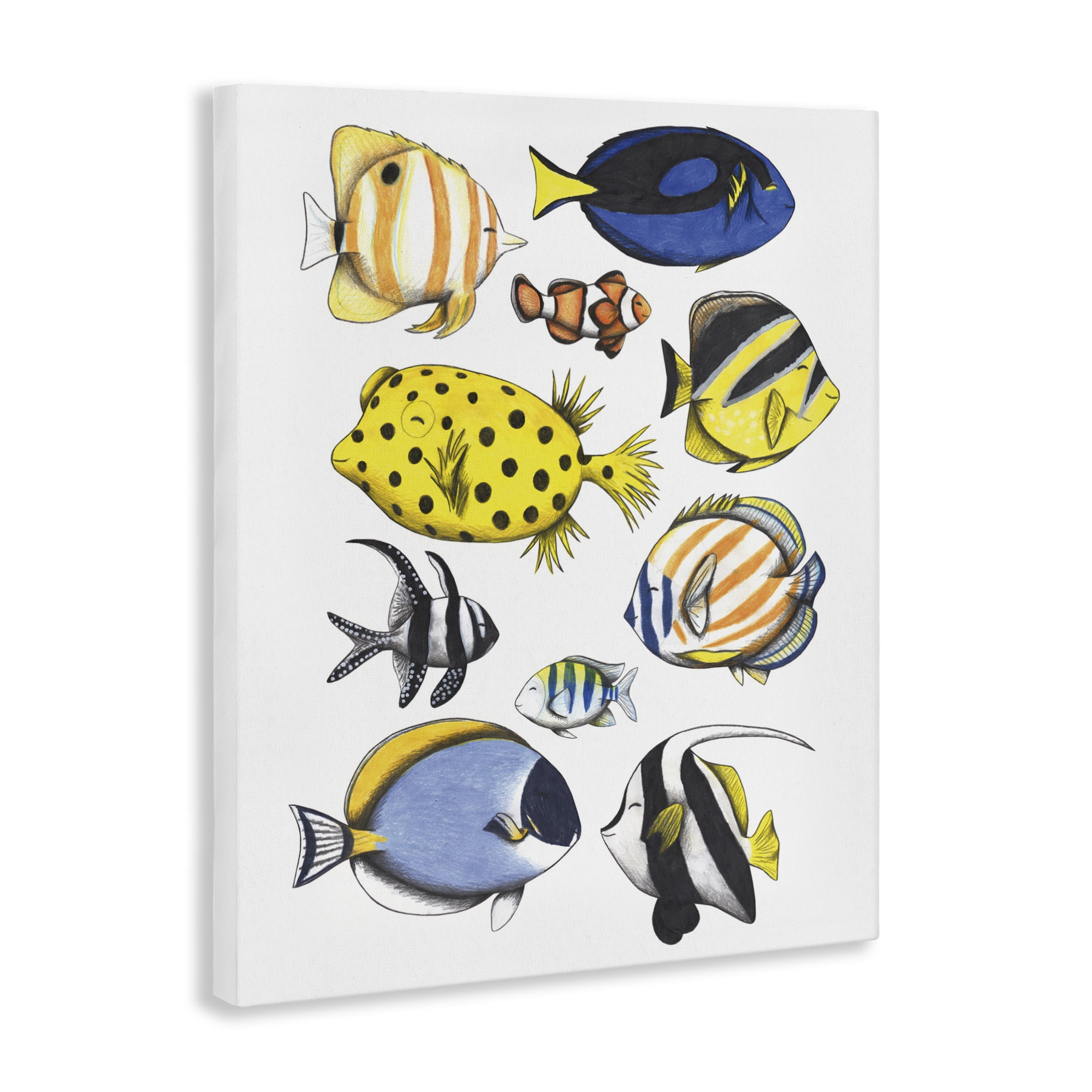 Stupell Industries Aquatic Fishes Collection Canvas Wall Art, design by Cecilia Battaini