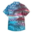 thumbnail image 4 of Youpwaven Men's USA 250th Anniversary Hawaiian Shirt, Patriotic American Flag & Palm Tree Graphic Short Sleeve Button Down, Summer Independence Day Tropical Top M-3XL, 4 of 6