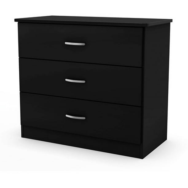 South Shore Smart Basics 3 Drawer Dresser Black Walmart Com