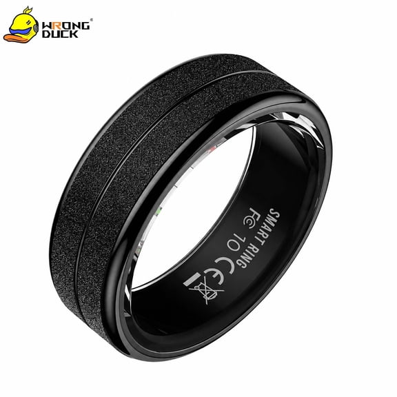 Wrongduck Fitness Tracking Ring with Stainless Steel Matte Finish, IP68 Waterproof Design, Sleep and Activity Tracking Ring with Magnetic Charging Cable