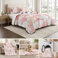 thumbnail image 6 of Twin Quilt Set 68''x86'', Red Orange Coastal Lightweight Summer Bedspread Coverlet Set with 2 Pillow Shams, Sea Turtle Nautical Coral Summer Beach Breathable All Season Quilt Bedding for Dorm/Bedroom, 6 of 9