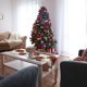 thumbnail image 3 of Camino de mesa navideño de 72 pulgadas de largo, lino de arpillera, tema navideño, café rojo, fiesta de comedor al aire libre JM, 3 of 5
