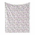 thumbnail image 1 of Floral Soft Flannel Fleece Throw Blanket, Top View of Garden Elements with Leaves, Cozy Plush for Indoor and Outdoor Use, 70" x 90", Pale Mauve White, by Ambesonne, 1 of 5