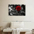 thumbnail image 2 of Elephant Stock Lone Rose Pop Wall Art - Horizontal Canvas Wall Art - Living Room Wall Decor - Floral And Botanical Canvas - Black And Gray Decor - 36" x 24", 2 of 8