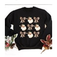 thumbnail image 4 of Santa with Leopard Print Hats and Coquette Bows Sweatshirts Christmas Pullover Black Sweatshirt Adult Medium, 4 of 4