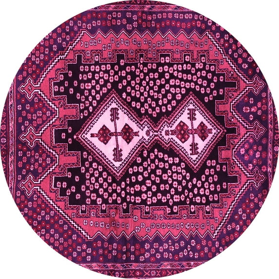 Ahgly Company Indoor Round Persian Pink Traditional Area Rugs, 3' Round