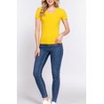 thumbnail image 4 of Women's Casual Short Sleeve Solid V-Neck W/Pocket Rib Top, 4 of 4