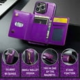 thumbnail image 2 of Tarise 2 in 1 Detachable Wallet Case for iPhone 14 Pro Max, Glitter PU Leather Card Holder Pocket Shockproof Kickstand Magnetic Hybrid Phone Back Protective Cover for iPhone 14 Pro Max 6.7 inch,Purple, 2 of 11