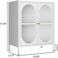thumbnail image 2 of Small 2 Transparent Door Metal Storage Side Buffet Cabinet for Bed Room,Living Room,Entryway,Hallway,Home,Hotel,Office,Garage,Kitchen,1 Removable Shelf. (Transparent Door, White), 2 of 17