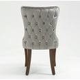 thumbnail image 3 of Set of 6 Wingback Upholstered Dining Chairs with Nailhead Trim, Fabric Side Dining Room Chairs with Tufted Button, Living Room Chairs for Home Kitchen Dining Room Resturant (Grey), 3 of 8