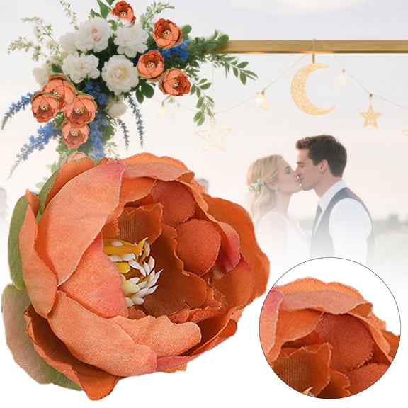 1-Pack Artificial Peonies Heads, 2.36 Inch Silk Faux Peony Head for Wedding/Bouquet/Flower Wall/DIY Crafts/Party Decoration, Retro Large Flower Heads Buds [6cm]