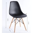 thumbnail image 3 of Dining Chairs Set of 4, Modern Plastic Kitchen Chairs with Wood Legs for Living Room Dining Room Kitchen, Matt Black, 3 of 10