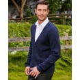 thumbnail image 5 of Kallspin Men's Wool Blend V-Neck Cable-Knit Cardigans Sweaters(Navy Blue, 3X-Large,Tall), 5 of 7