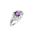 thumbnail image 4 of RYLOS Rings for Women Sterling Silver Ring Classic Style Birthstone Ring 6X4MM Gemstone &  Diamonds February Amethyst Jewelry for Women Size 8, 4 of 8