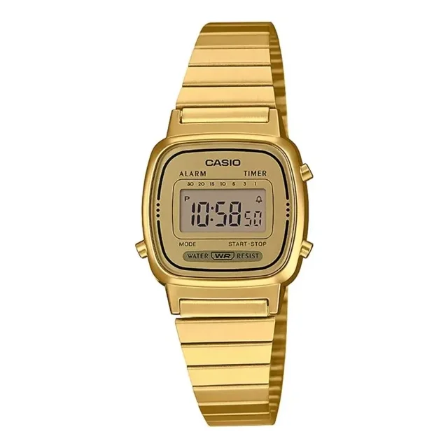 Reloj Casio Vintage Unisex La670wga-9vt Color De La Correa Dorado