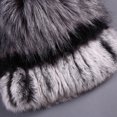 thumbnail image 5 of Gorro de piel de conejo para otoño e invierno, gorro de piel para mujer, gorro de lana de punto cálido de imitación de piel de zorro, gorro para mujer, 5 of 5