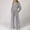 Gray, variant on CaiJunJia Women's Jumpsuits Casual Dressy One Piece Outfits Square Neck Long Sleeve Belt Pockets Long Pants Romper