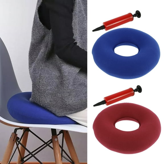 Fznkrag Original Donut Cushion - Inflatable Ring Cushion - Hemorrhoid Treatment, Bed Sores, Coccyx & Tailbone Pain, Child Birth, Prostatitis