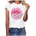 thumbnail image 2 of TIMIFIS Chandails de Sensibilisation au Cancer du Sein pour Femmes Mode Col Rond Manches Courtes Imprimé T-Shirt Décontracté Blouse Hauts Automne/hiver, 2 of 6