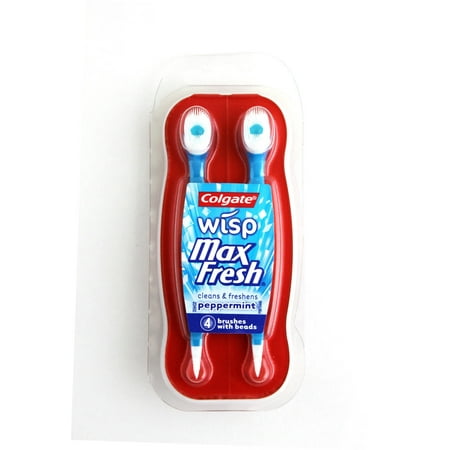 Peppermint Brush - Colgate WISP Portable Mini Brush Max Fresh Peppermint 4 cnt (Pack of 6)