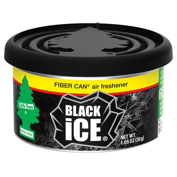 Little Trees Air Freshener Fiber Can Black Ice 1.05 oz - Walmart.com