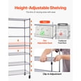 thumbnail image 4 of VEVOR 7-Tier Rolling Bin Storage Rack, 18 Organizer Bins, Bin Rack Storage Steel Wire Shelving System with Wheels, Mobile Tool Organizer for Garage, Warehouse, Office, Restaurant, Classroom, Kitchen, 4 of 9