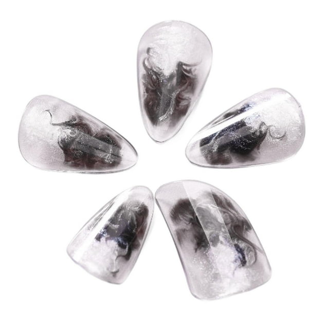 Bunblic Pipa Nails Finger Protectors Comfortable Unique Artistic PC Pipa Finger Picks for String Instrument Playing for Professionals Brown M