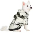 thumbnail image 2 of Goofa Black And White Rose Pattern Small Dog Sweater Hoodies Pet Grey Hooded Soft Fleece Sweatshirts with Pocket Fall Winter Puppy Cat Sweaters Warm Clothes-X-Small, 2 of 8