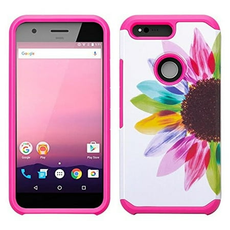 Google Pixel XL Hybrid Case, Slim Hybrid Dual Layer [Shock Protection] Armor Case Cover for Google Pixel XL - Vivid Sunflower